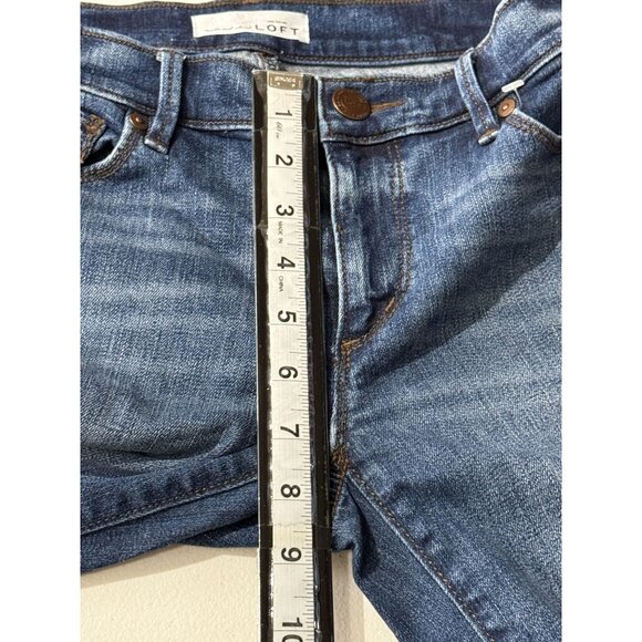 LOFT Modern Straight Mid Rise Stretch Dark Wash Jeans | Size 2 / 26 - Picture 8 of 10